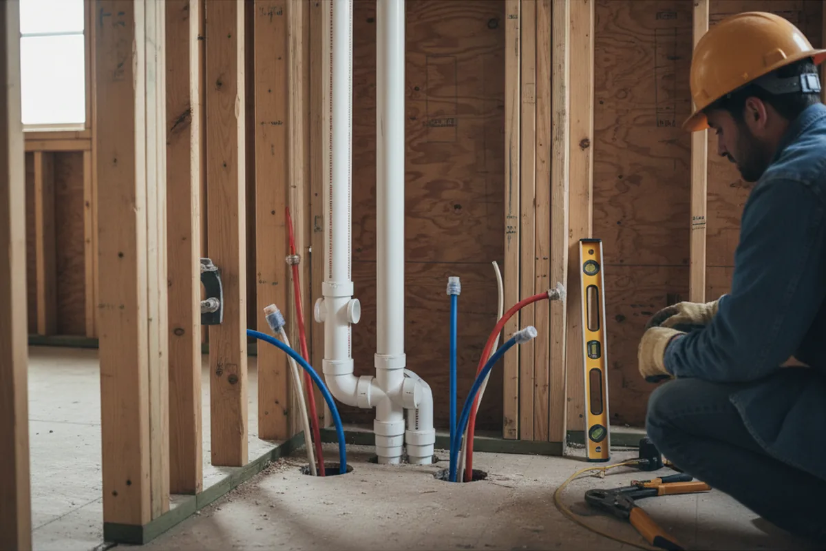 Drain and supply rough-in during Drain Cleaning in Schererville