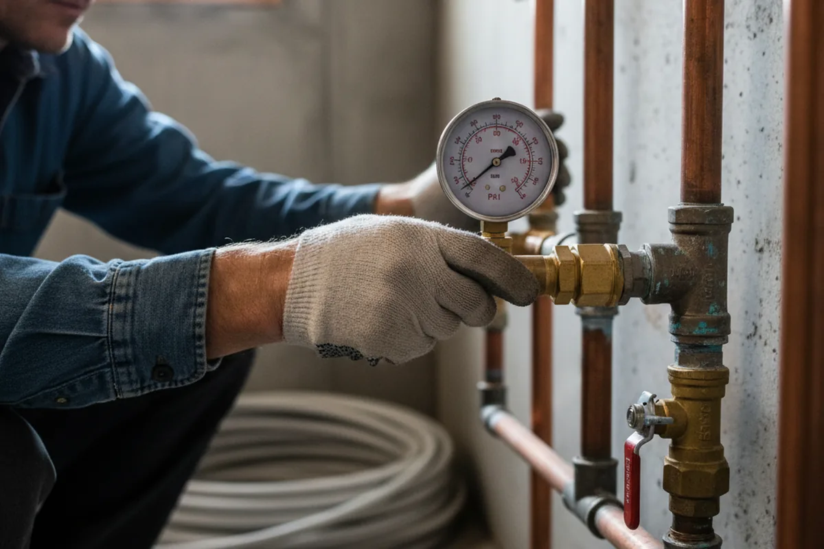 Pressure testing a repaired line during Water Line Repair in Schererville